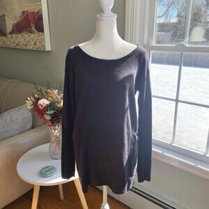 French Connection Relaxed Fit Sweater Long Sleeve Ribbed Sleeves Navy Size Small